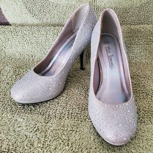 Sparkle silver dressy pumps size 8